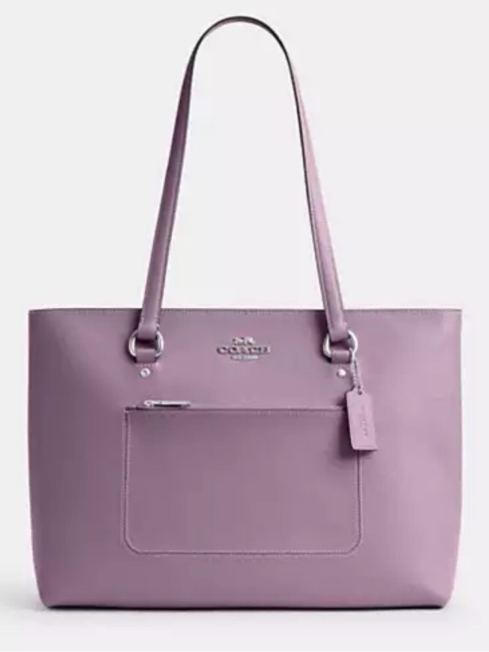 💜Coach NWT Iris Purple Station Tote Bag with Zipper Closure and Silver Hardware